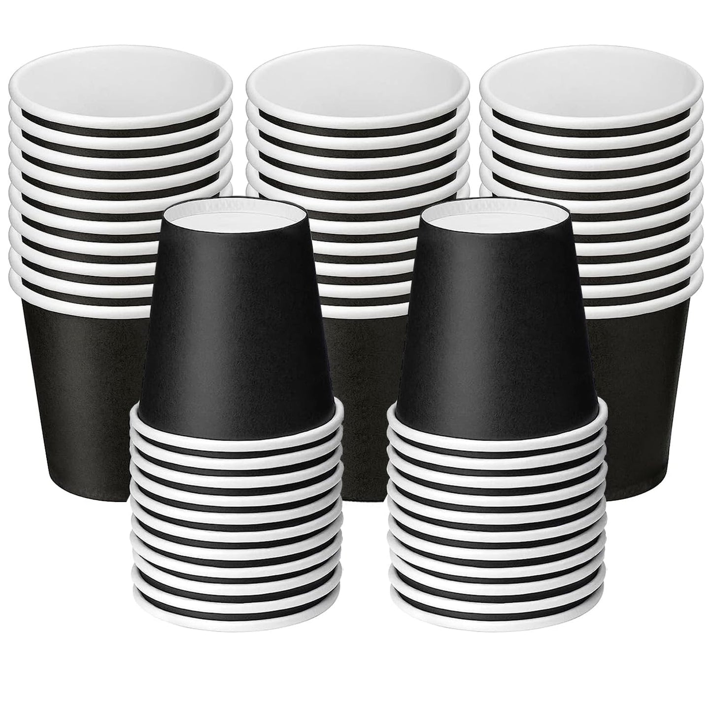 4 Oz 50 Packs Small Disposable Bathroom Mouthwash Cups Bathroom Paper Cups Espresso Paper Cups Small Paper Cups for Snack Bathroom Espresso Perfect for Home Condos Rvs Campers(Black)