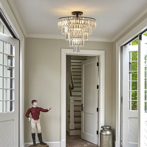 Large Black Crystal Chandelier, Contemporary Style Chandelier, Dining Room, Living Room, Bedroom - Bulb Not Included Unavailable Platforms- Temu