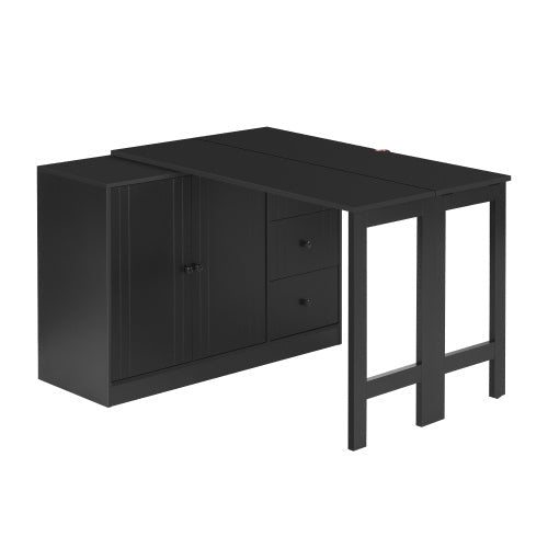Dining Table And Adjustable Pull-out Tabletop