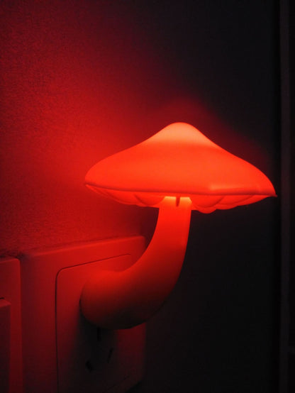 Light-Controlled Colorful Mushroom Night Light Lamp