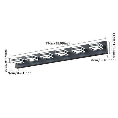 LED Modern Black Makeup Light, 6 Light Acrylic Matte Black Bathroom Makeup Light Covering Mirror Unavailable Platforms- Temu