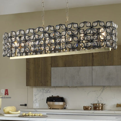Modern Champagne Gold Oval Crystal Chandelier Unusable Platform - Temu