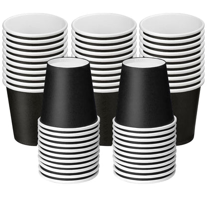 4 Oz 50 Packs Small Disposable Bathroom Mouthwash Cups Bathroom Paper Cups Espresso Paper Cups Small Paper Cups for Snack Bathroom Espresso Perfect for Home Condos Rvs Campers（Black）
