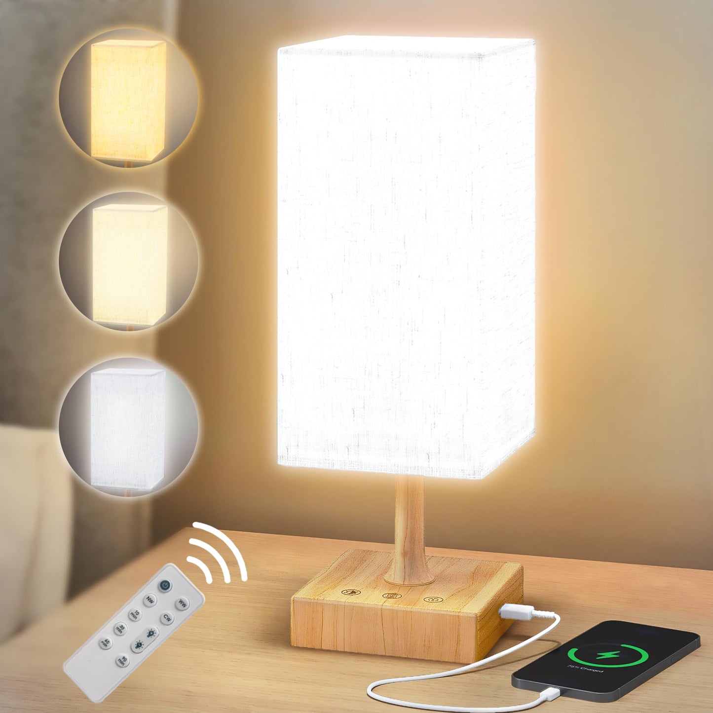 FARRIDE Light Therapy Lamp 10000 Lux Sun Lamp with 3 Color Temperatures Adjustable Brightness 4 Timer & Memory Function Full Spectrum Light Sunlight Lamp with Remote Control for Home Happy Life