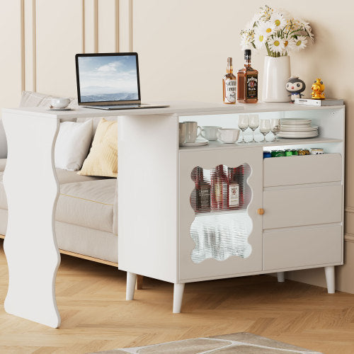 Wooden Buffet Locker With Drawers And Shelves