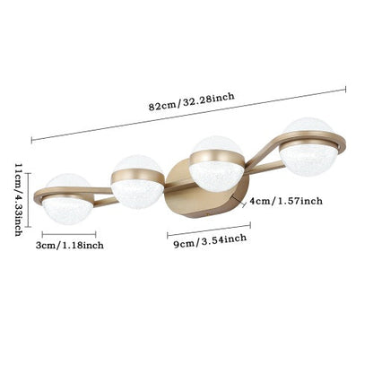 Modern Minimalist Gold Bathroom Vanity Light, 4 Bulb Acrylic Shade, Wall Mounted Decorative Lighting Fixtures For Bathroom Vanity Mirror Unavailable Platforms- Temu