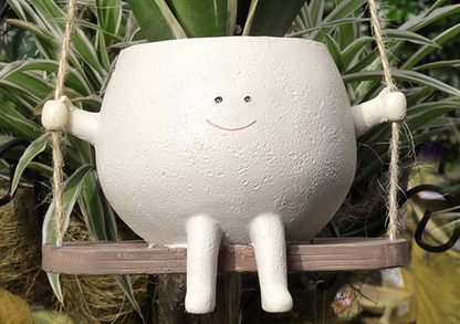 Swing Face Planter Pot for Garden or Windowsill Decor