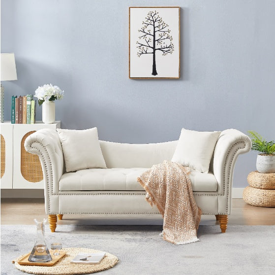 Velvet Ottoman