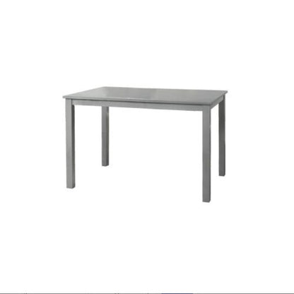 Grey Finish 5pc Dining Room Set Dining Table 4x Chairs Beige Fabric Chair Seat Kitchen Breakfast Dining Room Furniture Rubberwood Veneer Unique Design