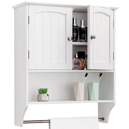 Iwell Bathroom Wall Cabinet with Doors & Adjustable Shelf Bathroom Cabinet Wall Mounted Medicine Cabinet for Bathroom White