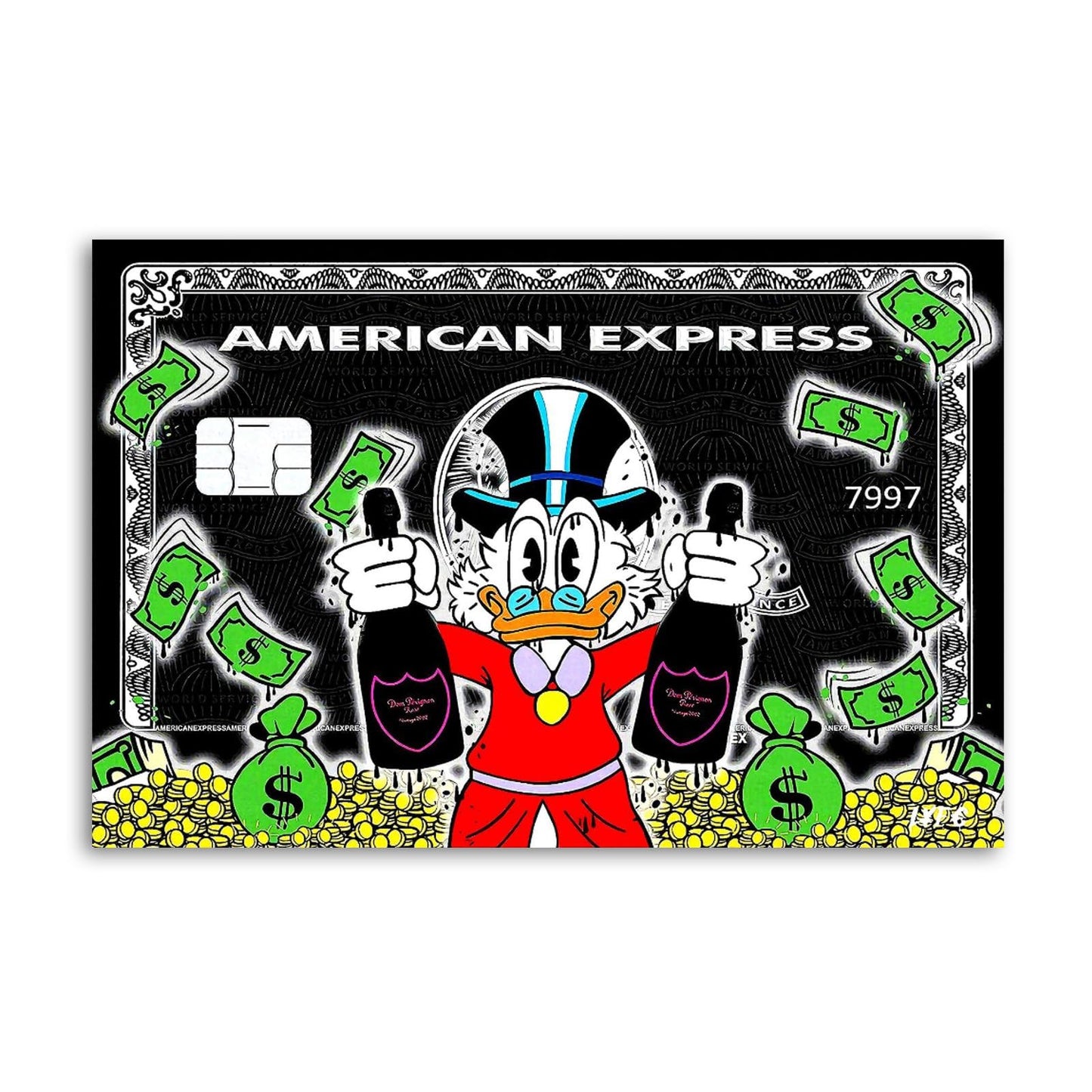 IFUNEW Graffiti Monopolys Scrooge McDuck Millionaire Money Poster Decorative Painting Canvas Wall Art Living Room Posters Bedroom Painting 24x36inch(60x90cm) Unframed