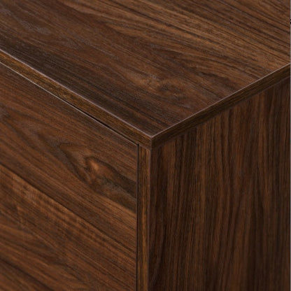 Contemporary 2-Door Minimalist TV Stand For TVs Up To 80 Inches Dark Walnut