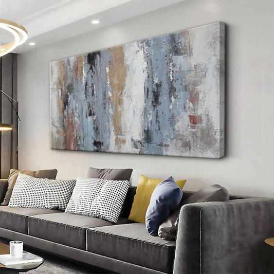 YISXINOAG Abstract Wall Art For Living Room Colorful Canvas Art Wall Decor Large Teal Blue White Wall Art Office Decor Abstract Painting For Home Bedroom Decor Hotel Artwork 29x58 Inch