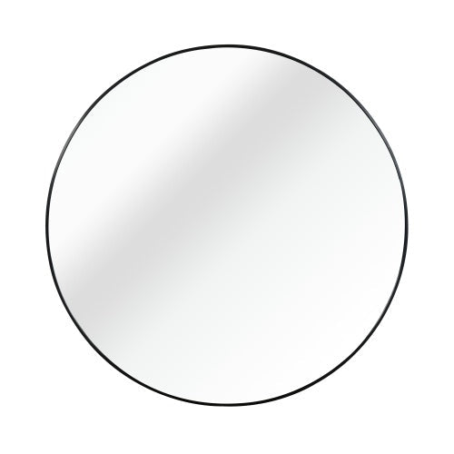 Black  24 Inches Metal Round Bathroom Mirror