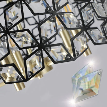 Modern Crystal Chandelier, Suitable For Living Room Round Crystal Lamp Luxury Home Decoration Lamps-Unusable Platform - Temu